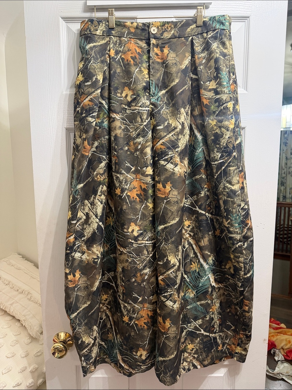 Shein Wide Leg Pleated Camo Trousers XL
